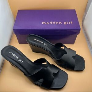 Madden Girl Black Women's Wedge Sandals